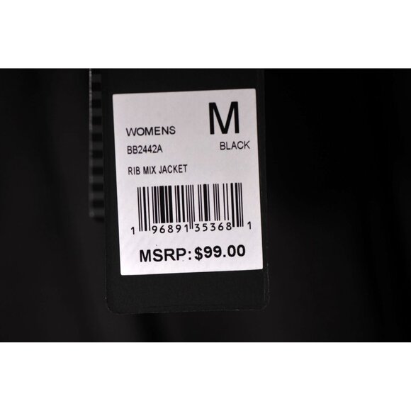 New! BEBE SPORT RIB MIX JACKET 22% SPANDEX BLACK | MEDIUM | BB2442A | MSRP $99 - Picture 6 of 12